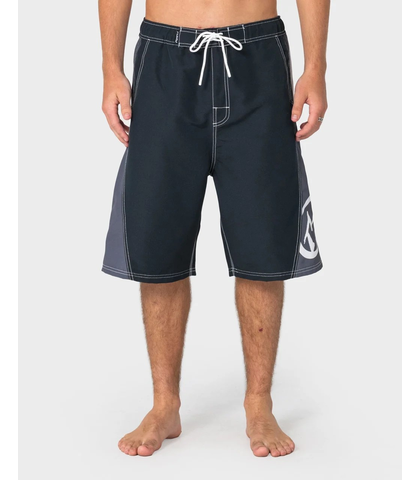 RUSTY MENS CARNAGE HYBRID WAIST BOARDSHORT - BLACK 1