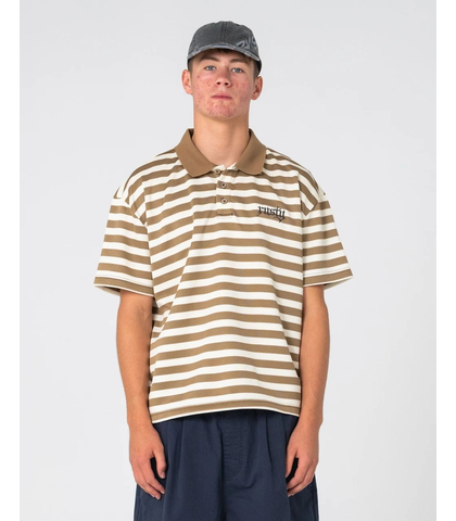 RUSTY MENS CLEETUS S/S POLO - MUSHROOM