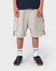 RUSTY MENS 8-BALL ELASTIC WAIST CARGO SHORT - STONE GREY