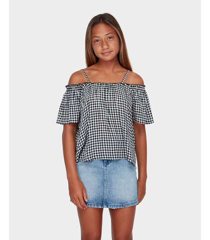 BILLABONG GIRLS SUMMER ALL YEAR TOP- BLACK