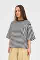 HUFFER LADIES STRIPE BILLIE TEE - BUTTER / NAVY