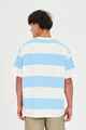 HUFFER MENS STRIPE TEE - BAY BLUE / CHALK
