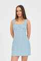 HUFFER LADIES STRIPE CORA MINI DRESS - BAY BLUE