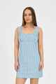 HUFFER LADIES STRIPE CORA MINI DRESS - BAY BLUE