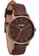 NIXON PORTER LEATHER WATCH - CHOCOLATE / DARK ROAST BROWN
