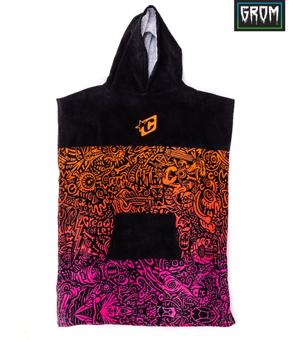 CREATURES GROMS PONCHO - FLURO RED