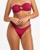 ROXY LADIES BEACH CLASSICS HIGH LEG CHEEKY BIKINI PANT - BEET RED