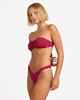 ROXY LADIES BEACH CLASSICS HIGH LEG CHEEKY BIKINI PANT - BEET RED