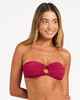 ROXY LADIES BEACH CLASSICS BANDEAU BIKINI TOP - BEET RED