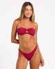 ROXY LADIES BEACH CLASSICS BANDEAU BIKINI TOP - BEET RED