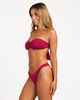ROXY LADIES BEACH CLASSICS BANDEAU BIKINI TOP - BEET RED