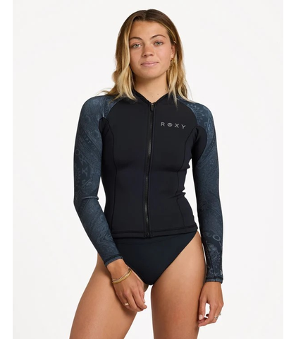 ROXY LADIES 1MM SWELL FRNT ZIP L/S SURF JACKET - BANDANA