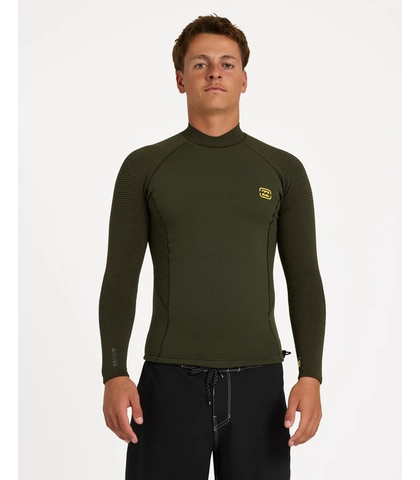 BILLABONG MENS 1MM FURNACE REVO L/S SURF JACKET - HALEIWA LEAF