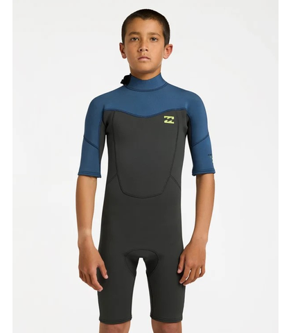 BILLABONG BOYS 2MM ABSOLUTE BACKZIP SPRINGSUIT - DARK DENIM