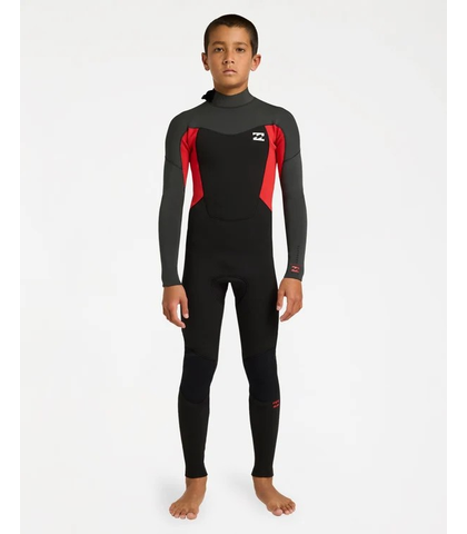BILLABONG BOYS 3/2 ABSOLUTE BACKZIP STEAMER - TRUE RED