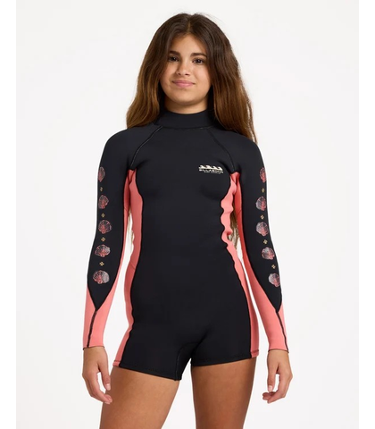 BILLABONG GIRLS SPRING FEVER L/S SPRINGSUIT - WATERMELON
