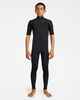 BILLABONG BOYS 2MM ABSOLUTE ULTRA  S/S  S-ZIP STEAMER - BLACK