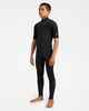 BILLABONG BOYS 2MM ABSOLUTE ULTRA  S/S  S-ZIP STEAMER - BLACK