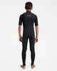 BILLABONG BOYS 2MM ABSOLUTE ULTRA  S/S  S-ZIP STEAMER - BLACK