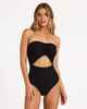BILLABONG LADIES TANLINES 1 PIECE BANDEAU SWIMSUIT - BLACK