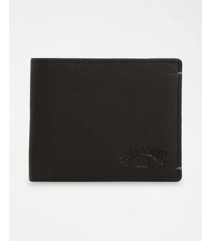 BILLABONG MENS ROCKAWAY 2 IN 1 LEATHER WALLET - BLACK