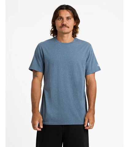 VOLCOM MENS AUS SOLID S/S TEE - SMOKEY BLUE