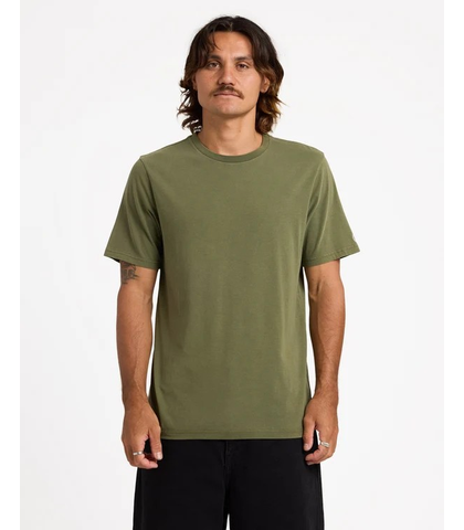 VOLCOM MENS AUS SOLID S/S TEE - ARMY GREEN