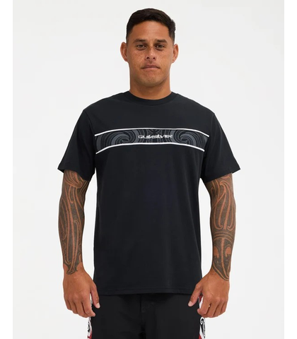QUIKSILVER TAKARANGI PANEL TEE - BLACK