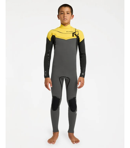 BILLABONG BOYS 3/2 ABSOLUTE S-ZIP STEAMER - ORANGE