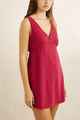 RHYTHM LADIES SUNNY DAYS LINEN MINI DRESS - WINE