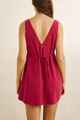 RHYTHM LADIES SUNNY DAYS LINEN MINI DRESS - WINE