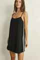 RHYTHM LADIES LINEN LACE SLIP MINI DRESS - BLACK
