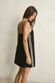 RHYTHM LADIES LINEN LACE SLIP MINI DRESS - BLACK