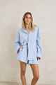 RHYTHM LADIES OVERSWIM STRIPE SHIRT - BLUE