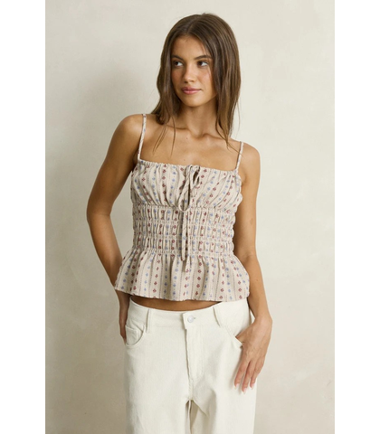 RHYTHM LADIES DAISY FLORAL TOP - SAND