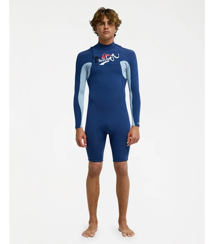 QUIKSILVER MENS YOUNG GUNS 2MM L/S SPRINGSUIT - DARK DENIM