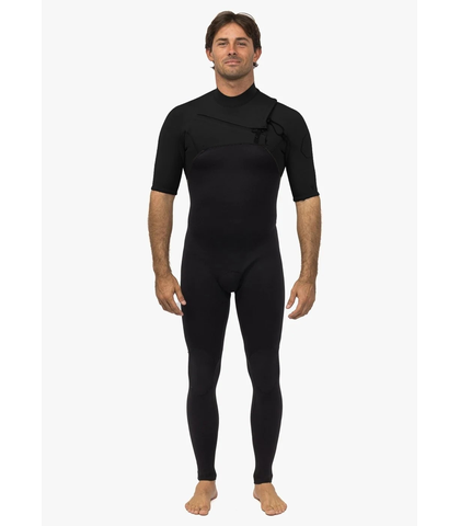 VISSLA MENS 2MM HIGH SEAS S/S CHESTZIP STEAMER - STEALTH