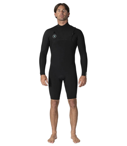 VISSLA MENS 2MM 7 SEAS L/S CHESTZIP SPRINGSUIT - BLACK