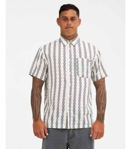 QUIKSILVER TOHU S/S DRESS SHIRT - BIRCH