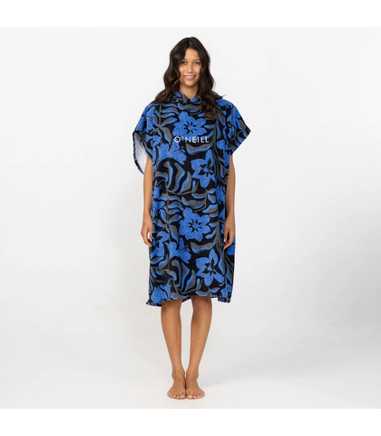 O'NEILL LADIES BAHIA HOODED CHANGE TOWEL - SEAWATER FLORAL