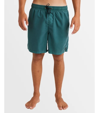 BILLABONG MENS ALL DAY OVERDYE LAYBACK BOARDSHORT - MARINE GREEN