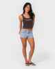 RUSTY LADIES PUNCH LOW RISE MICRO MINI SHORT - TRUE BLUE