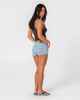 RUSTY LADIES PUNCH LOW RISE MICRO MINI SHORT - TRUE BLUE