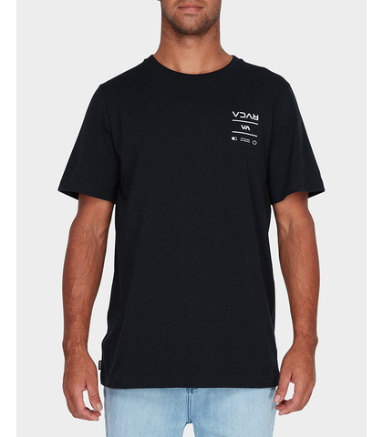 RVCA MENS BETWEEN THE LINES TEE - BLACK