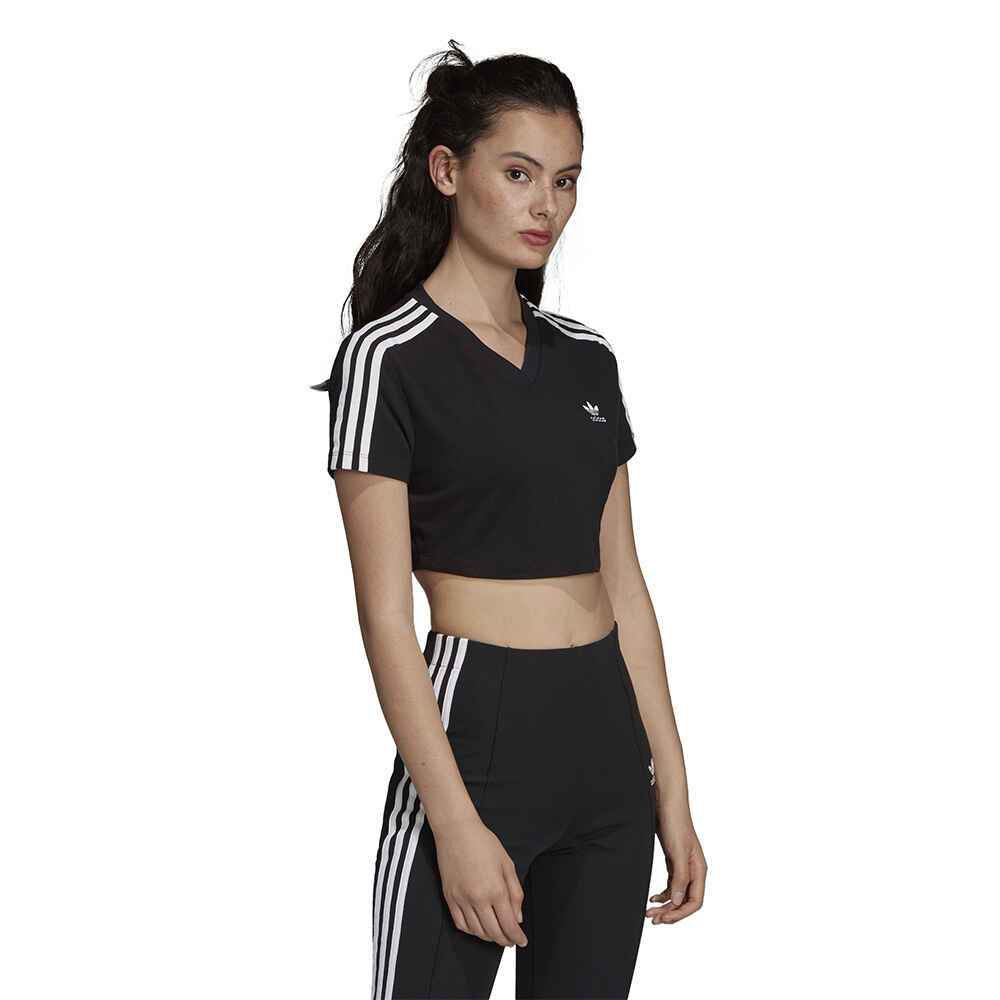 ADIDAS LADIES CROPPED TEE BLACK / WHITE WomensTop Sequence Surf