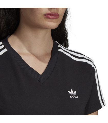 ADIDAS LADIES CROPPED TEE - BLACK / WHITE - Womens-Top : Sequence Surf Shop - ADIDAS S18