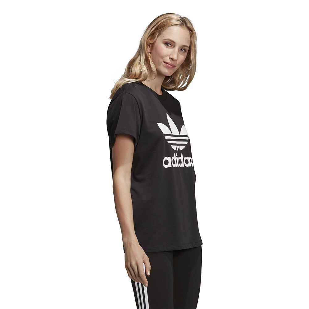 ADIDAS LADIES BOYFRIEND TEE BLACK / WHITE WomensTop Sequence Surf Shop ADIDAS S18