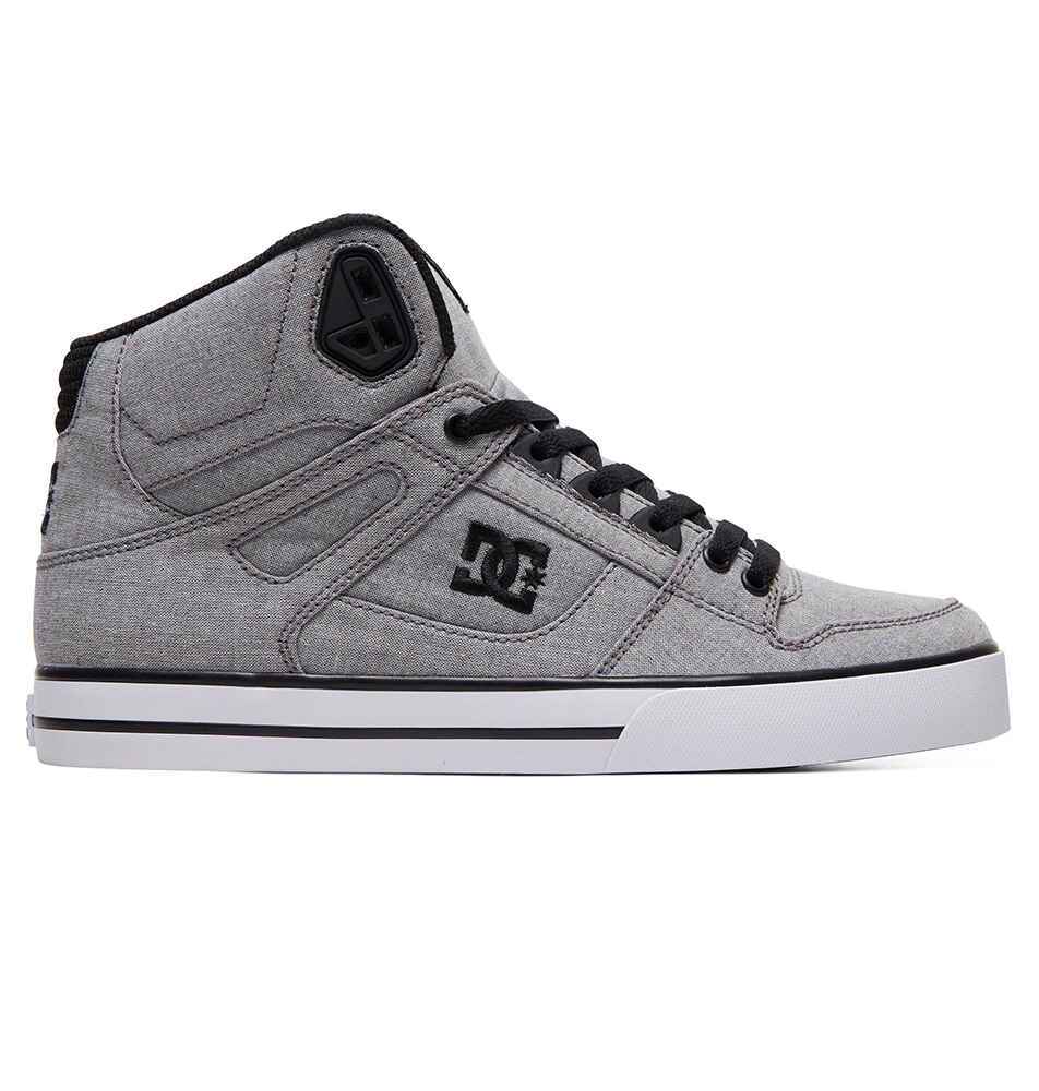 DC PURE HIGH TOP SHOE GREY FootwearShoes Sequence Surf Shop DC W19