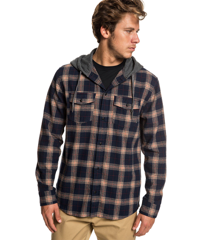 QUIKSILVER MENS SNAP UP HOODED SHIRT 