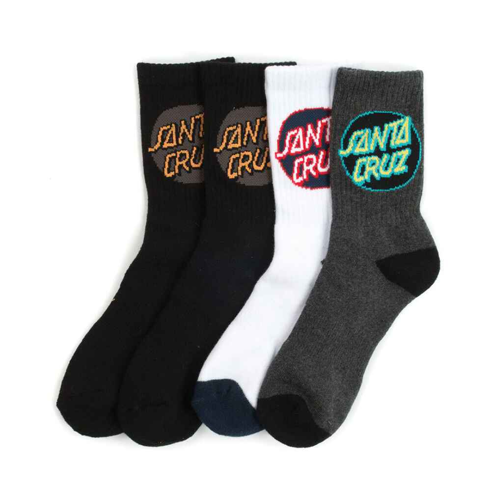 SANTA CRUZ BOYS POP SOCK 4 PACK Youth Girls Tee's Sequence Surf